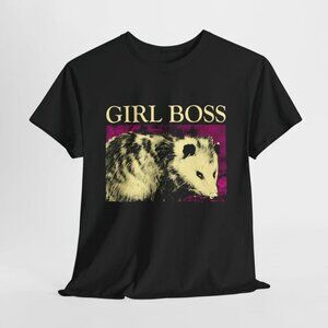 Girl Boss Graphic T-Shirt – Vintage Animal Art Tee, Bold Feminist Statement Shir